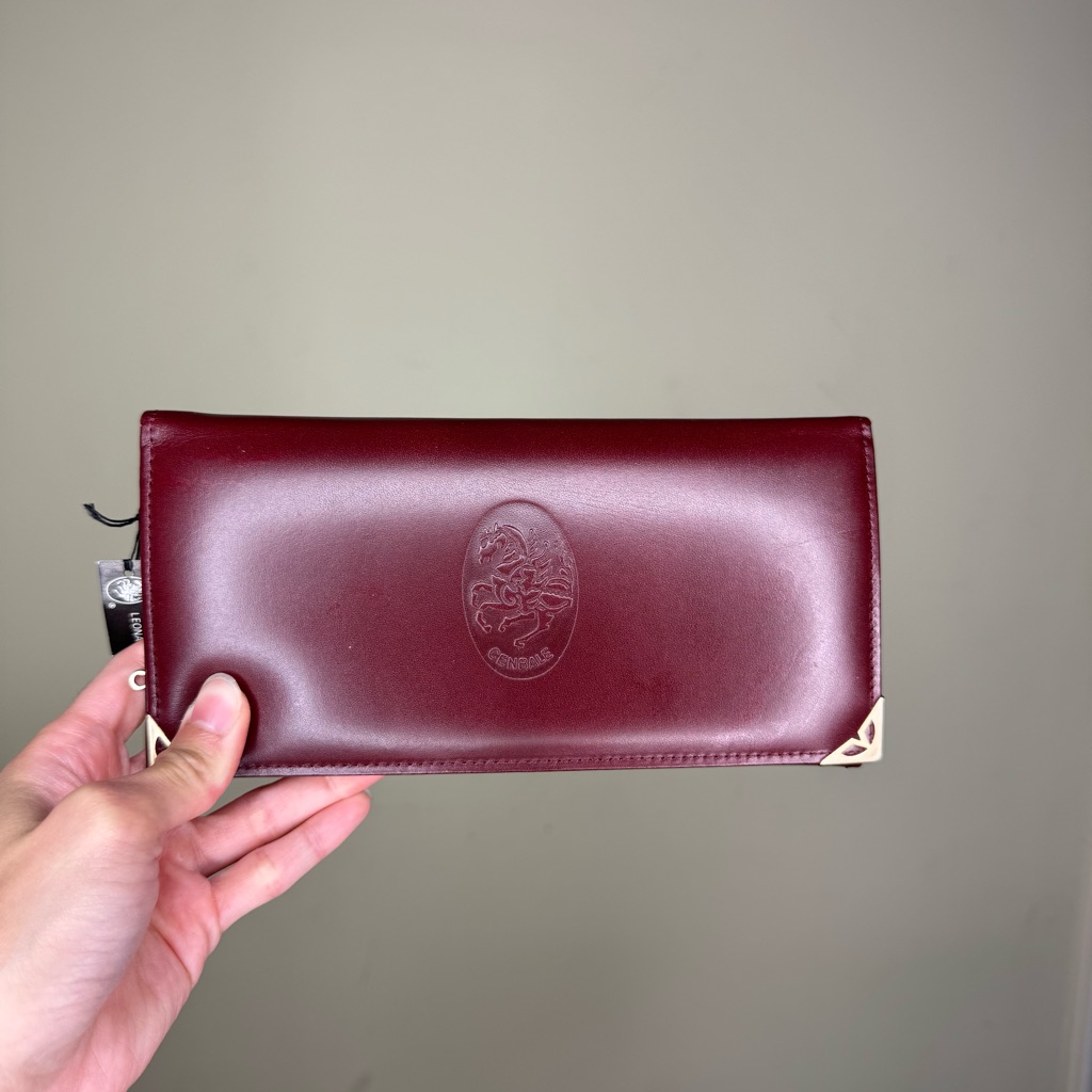 Burgundy Leather Envelope Wallet